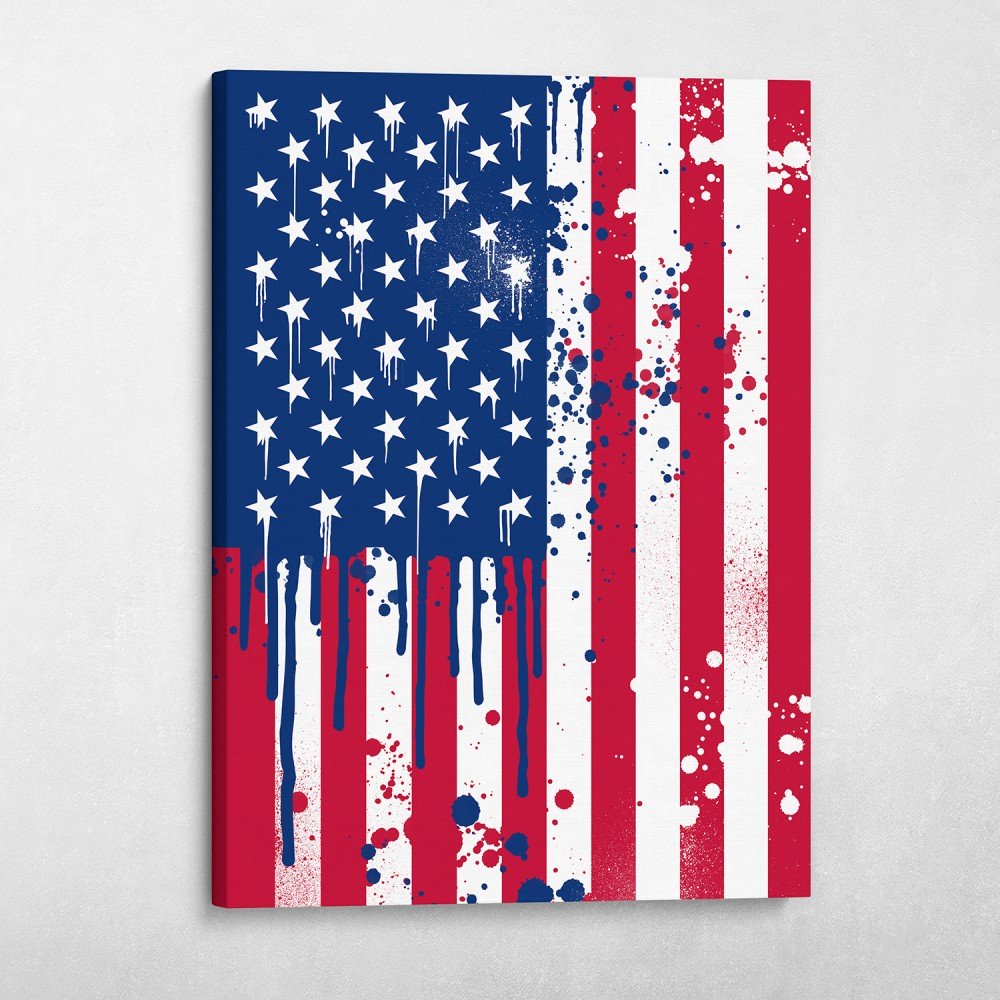 American Flag Pop Art Graffiti Patriotic Wall Art